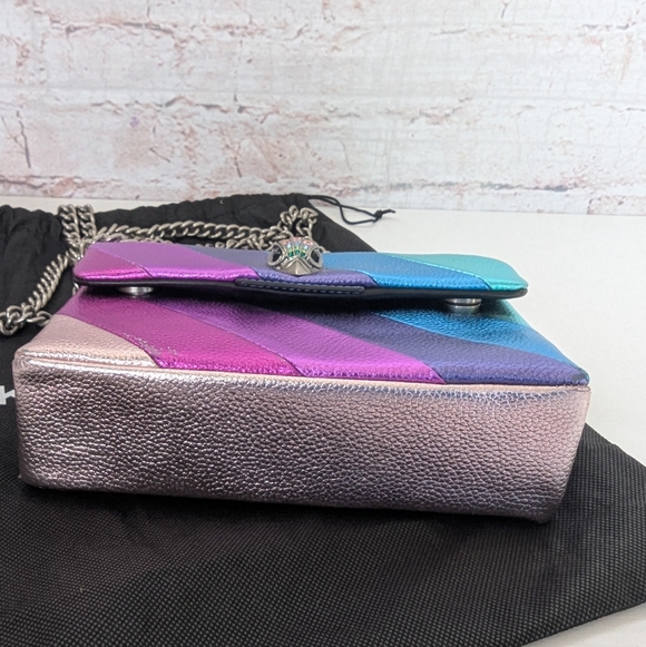 Kurt Geiger London Mini Kensington Metallic Rainbow Striped Crossbody Bag - Picture 8 of 11